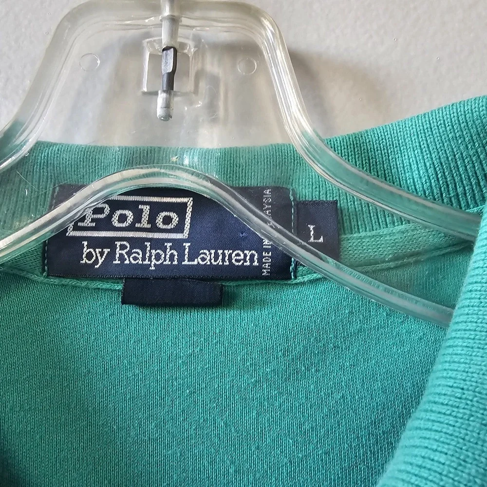 Polo By Ralph Lauren Shirt Men's Size‎ Large Crossed Golf Clubs Vintage Green